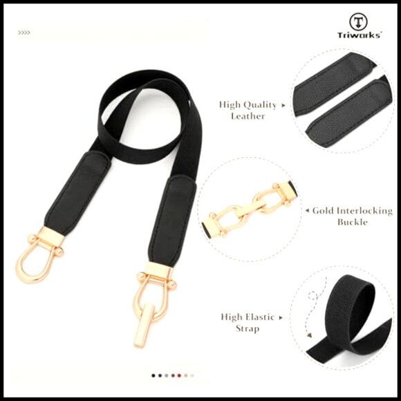 Skinny Elastic Waist Belts Gold Buckle Stretchy Minimalist Chic Accessory main image 4
